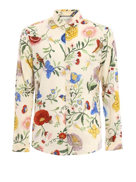 gucci floral print silk duke shirt|Women's Designer Luxury Shirts .